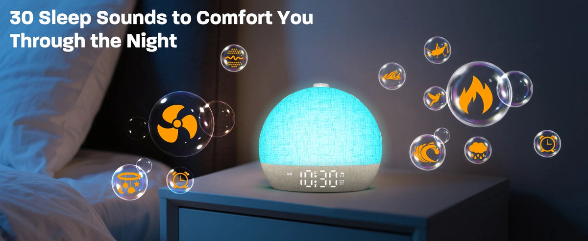 Sunrise Alarm Clock With White Noise RGB Night Light for Better Sleep