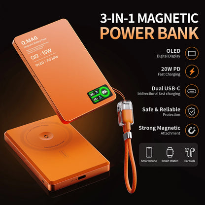 CrownQu Fast Magnetic Wireless Power Bank for iPhone Users